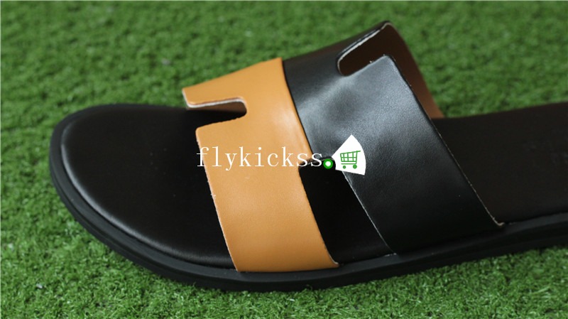 Hermes Slipper Brown Black